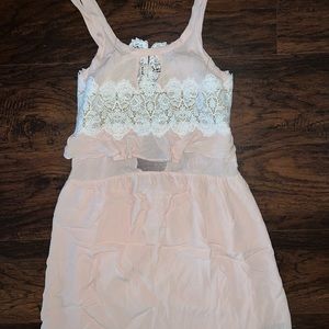For Love And Lemons Sienna Blush Pink Lace Keyhole Dress Medium M $228